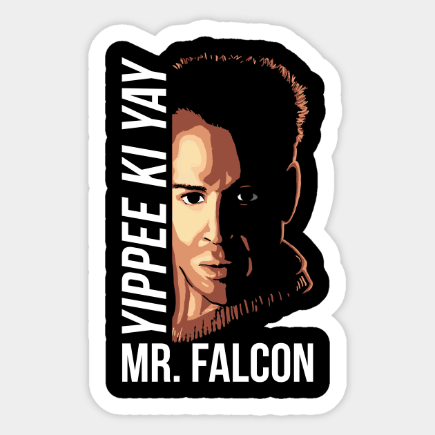 Yippee Ki Yay Mister Falcon Sticker by art_by_suzie